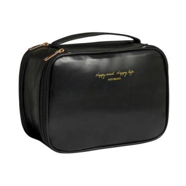 Imagem de Necessaire retangular com duas divisorias semax - Alice Palucci, Preto