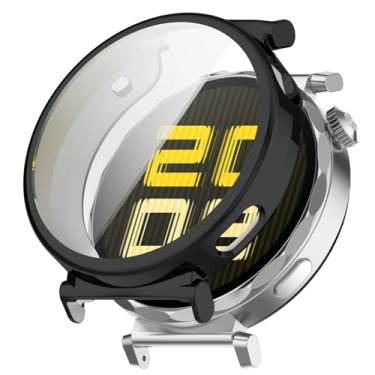Imagem de Disscool Capa de cobertura total compatível com Huawei Watch GT5 Pro 42 mm Smartwatch Soft Anti Drop TPU capas protetoras de substituição acessórios para relógio inteligente (preto)