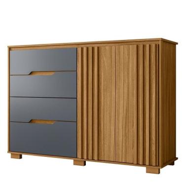 Imagem de Cômoda Texas 2 Portas E 4 Gavetas Freijó Cinza - Moval Freijó Cinza