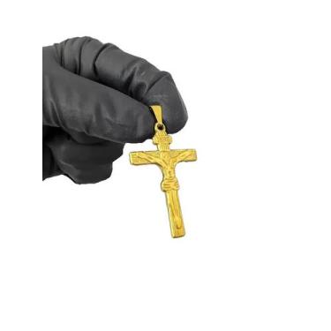 Imagem de Pingente Cruz Jesus - Banhado a Ouro 18k - ToJoia18k