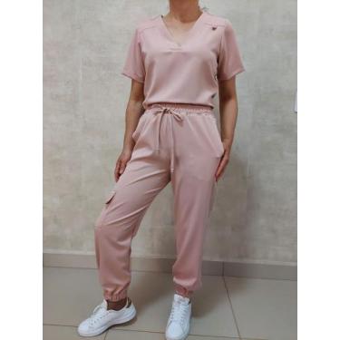 Imagem de Conjunto Pijama Cirúrgico Scrub Feminino Confort - Jaleco Art, Rosa, M