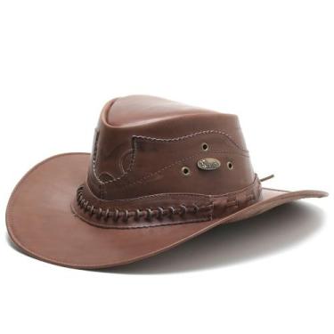Imagem de Chapéu Country de Couro Cowboy Rodeio Americano - Sertão, Cacau, G