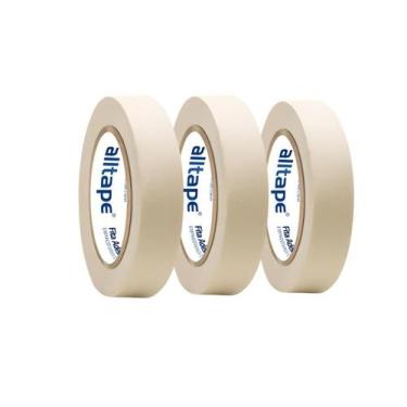 Imagem de Kit 3 Fita Crepe Média Branca 24mm X 50 Mts Pintura Reforma - Alltape