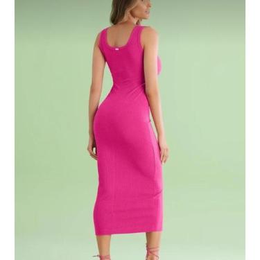 Imagem de Vestido Midi Regata Com Fenda Lateral Feminino Tamanhos P,M,G,GG - DMP