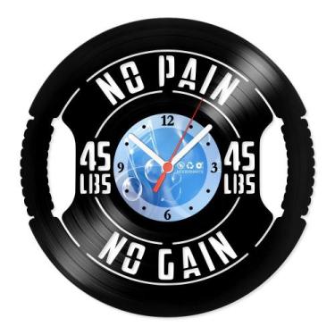 Imagem de Relógio De Parede Disco Vinil Diversos - No Pain No Gain 45 LBS - VDI-
