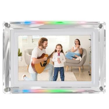 Imagem de Porta-retratos Digital, Porta-retratos de Acrílico de 5 Polegadas Com Reprodução de Rotação Automática, Porta-retratos Artísticos Coloridos Em LED, Memória de 4 GB, Decor de Mesa