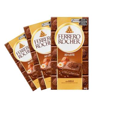 Imagem de Chocolate Ferrero Rocher Ao Leite Importado 90g - 3 Unidades