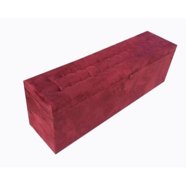 Imagem de Recamier puff baú beira de cama 1,38 100% mdf - vinho - Negromonte Sto