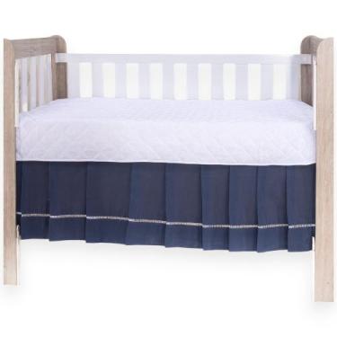 Imagem de Saia de Berço Ponto Palito Americano e Nacional - AVM Enxovais, Marinh