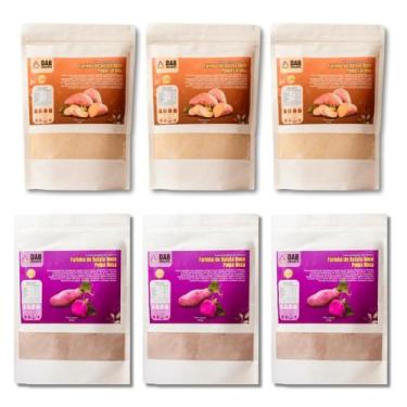 Imagem de Kit 6 Un Farinha Batata Doce Polpa Laranja e Roxa Pó 2.7kg - DAB Suple