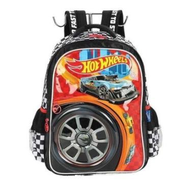 Imagem de Mochila de Costas Luxcel Hotwheels Jacquard Preto-Masculino