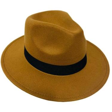 Imagem de Chapéu Fedora Bege Panamá Feltro Artista Clássico Sertanejo - Lis
