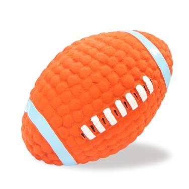 Imagem de Bolas de futebol de 13,16 cm para cães interativas em forma de rugby para cães médios e grandes, bolas duráveis para mastigar e treinar (grande, 1 peça)