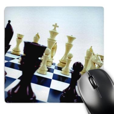Imagem de 3dRose Mouse pad LLC 20 x 20 x 0,63 cm, tabuleiro de xadrez com vários conceitos de peças de xadrez (mp_155003_1)