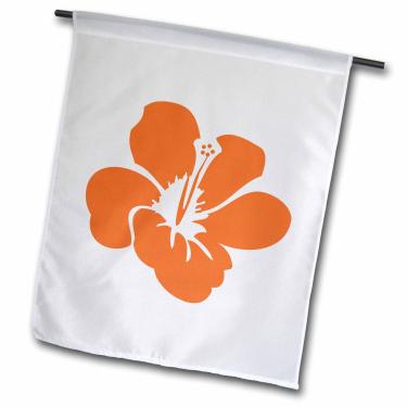 Imagem de 3dRose fl_54493_1 Flor de hibisco laranja floral havaiana arte tropical bandeira de jardim, 30 x 45 cm