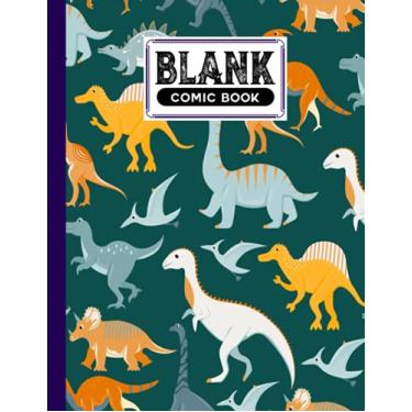 Imagem de Blank Comic Book: Premium Dinosaurs Cover Blank Comic Book, Create Your Own Story, Journal, Notebook, Sketchbook for Kids and Adults, 120 Pages - Size 8.5" x 11" Notebook by Philipp JanBen