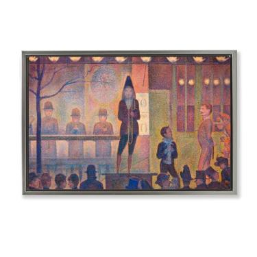 Imagem de Stupell Industries Clássico Circus Sideshow Emoldurado Tela Flutuante Arte de Parede Design por one1000paintings, Moldura Flutuante Cinza, 25 x 17