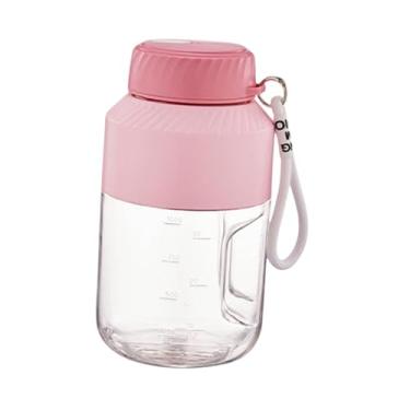 Imagem de Ioensy Liquidificador portátil, espremedor com tampa e alça, copo espremedor elétrico de 1000 ml para fitness, Tampa Simples Rosa