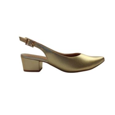 Imagem de Sapato Feminino Usaflex Am33001005 Slingback Ouro Light