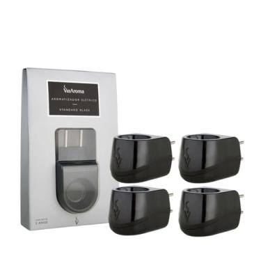 Imagem de Kit 4x Difusor Aromatizador Plástico Preto Elétrico Bivolt de Aromas Essenciais e Óleos Essencias