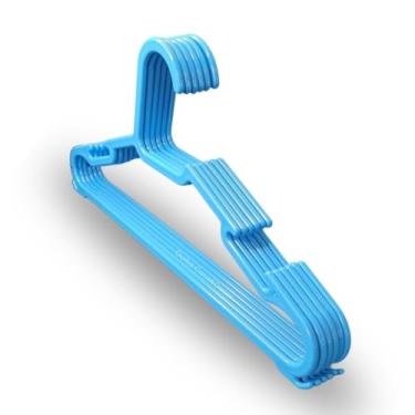 Imagem de Kit 100 cabide infantil para roupas de criança bebê cabides infantil Azul