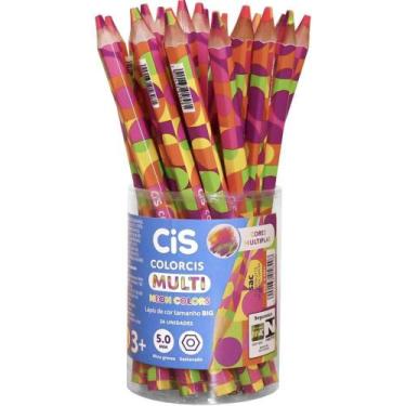 Imagem de Lapis de COR Jumbo CIS Multicolor GRAF 4COR Neon POTE-24 - Sertic