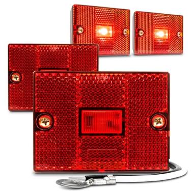 Imagem de TRUE MODS 4 peças 2 x 3 x 2 polegadas LED vermelho com luz de marcador lateral [DOT FMVSS-108] [SAE AP2] [IP67 à prova d'água] [refletor integrado] para reboques de barco utilitário acima de 203 cm