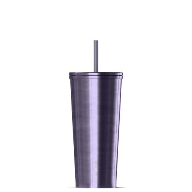 Imagem de Hydrapeak Copo térmico Journey 740 ml com tampa e canudo, xícara de café gelado, garrafa de água de aço inoxidável reutilizável, caneca de viagem, presentes para mulheres e homens, lavanda metálica