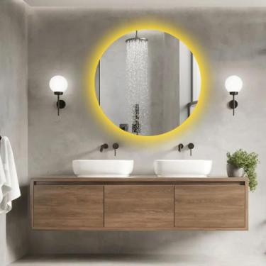 Imagem de Espelho Redondo Led Sem Moldura 50 Cm - DIRETOO, BRANCO QUENTE FONTE