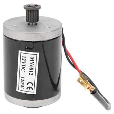 Imagem de 120W Pequeno motor escovado de alta velocidade com polia de cinto Alumínio resistente para triciclo elétrico de scooter