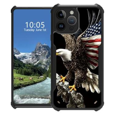 Imagem de DIGTIALL Capa para iPhone 16 Pro Max 17.5 cm Slim Hybrid Acrylic Back + TPU macio bumper antiderrapante à prova de choque capa protetora para iPhone 16 Pro Max 6,9 polegadas, águia voadora com