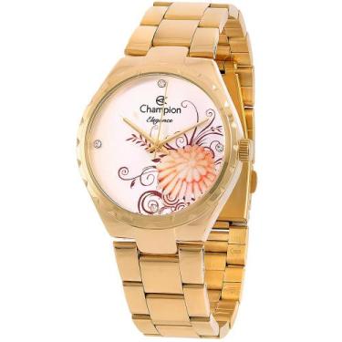 Imagem de Relógio Feminino Dourado Champion Elegance Prova D'água 50 M CN25501H