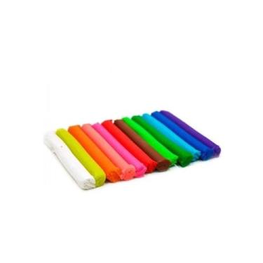Imagem de Massa de Modelar 12 Cores Uso Recreativo ou Escolar 180g - Kaz