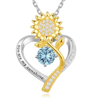 Imagem de Colares de girassol para mulheres, ideias de presente de aniversário de casamento, aniversário de casamento, presentes de aniversário para mulheres, joias de girassol para mulheres, presentes para sua