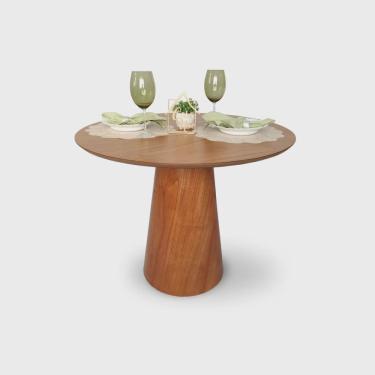 Imagem de Mesa de Jantar Redonda Laminado em Madeira 90cm Cairo