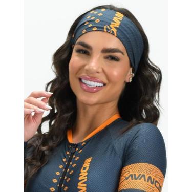 Imagem de Bandana De Ciclismo Cinza e Laranja Evolution Savancini (3230)