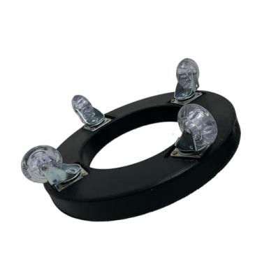 Imagem de Suporte para vaso em polietileno com rodizio de 4 rodas em gel diamentro 25 cm (PRETO, 30CM)