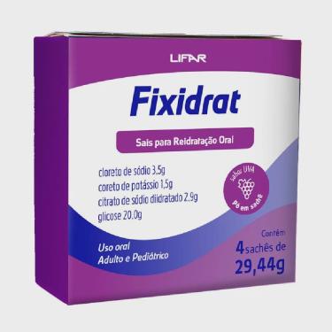 Imagem de Reidratante oral em pó fixidrat sabor uva 4 sachês - 29,44G cada