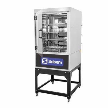Imagem de Máquina de Assar Assador Forno Rotativo a Gás para Carne 70kg ou 32 Frangos 4 Grelhas Giratório Sebem