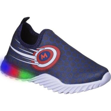 Imagem de Tenis Led Infantil Personagem Divertido Tenis De Luz Azul Claro/Escuro (Azul-escuro, BR, Criança de 9 a 12 anos, Numérico, 20)