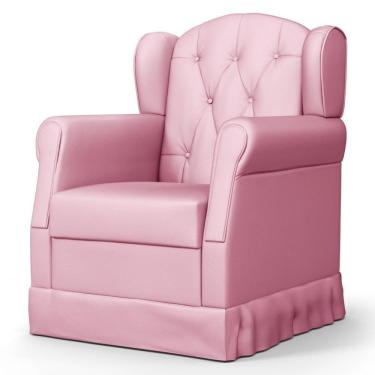Imagem de Poltrona De Amamentação Fixa Lucy P04 Sintético Rosa - Mpozenato