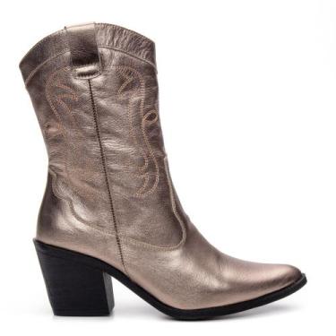 Imagem de Bota Feminina Western Country Texana Bico Fino Cano Médio Rodeio - Apr