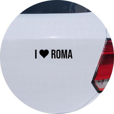 Imagem de Adesivo de Carro Eu Amo Roma - I Love Roma - Cor Preto - Melhor Adesiv