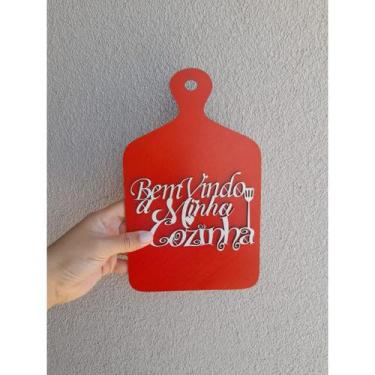 Imagem de Tábua Decorativa Cozinha com Frase Bem Vindo a Minha Cozinha - 1 unida