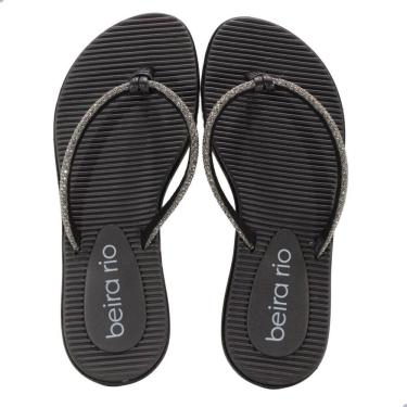 Imagem de Tamanco Feminino Beira Rio Tira Pronta Strass Black Diamond Preto