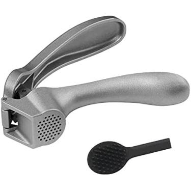 Imagem de Pam Chef Garlic Press, Garlic Mincer Easy-squeeze Ergonomic Handle, No Need To Peel, Rust Proof, Professional Ginger Press & Garlic Crusher with Handy Cleaning Brush- Dishwasher Safe