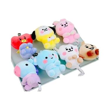 Imagem de Kawaii Mini Chaveiro De Pelúcia Bted Anime Pingente Macio Pelúcia Anim