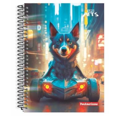 Imagem de Caderno Espiral Capa Dura 10 Matérias 160 Folhas Super Pets - PanAmeri