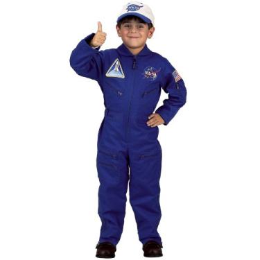 Imagem de Aeromax Jr. NASA Flight Suit, Blue, with Embroidered Cap and official looking patches, size 2/3.