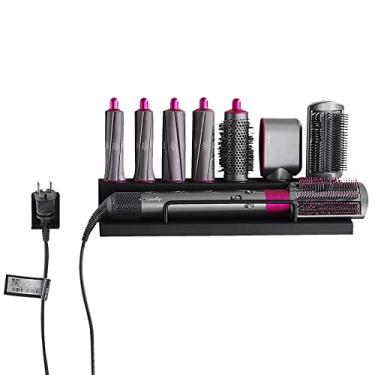 Imagem de Suporte de armazenamento Suporte de parede para acessórios Dyson Airwrap Styler, sem instalação de perfuração, adequado para banheiro|quarto|cabeleireiro, preto